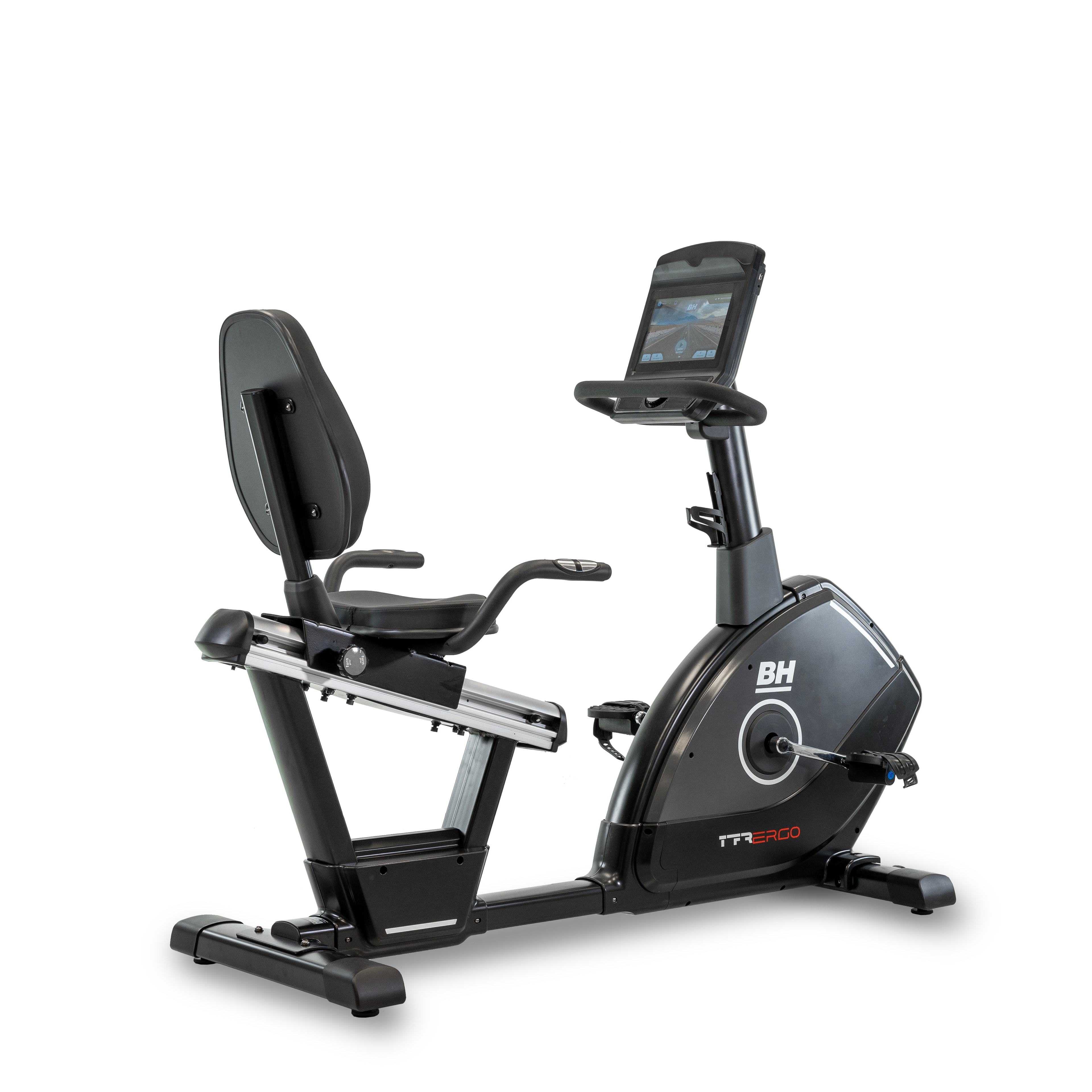 BH Fitness - Bicicleta reclinada BH Fitness H651TFT TFR Ergo Multimedia con envío gratis, montaje profesional opcional con cargo. - Image 1