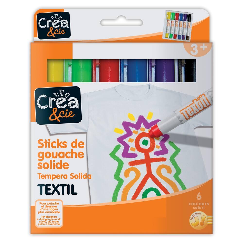 6 STICKS DE GOUACHE SOLIDE POUR TEXTILE - Image 1
