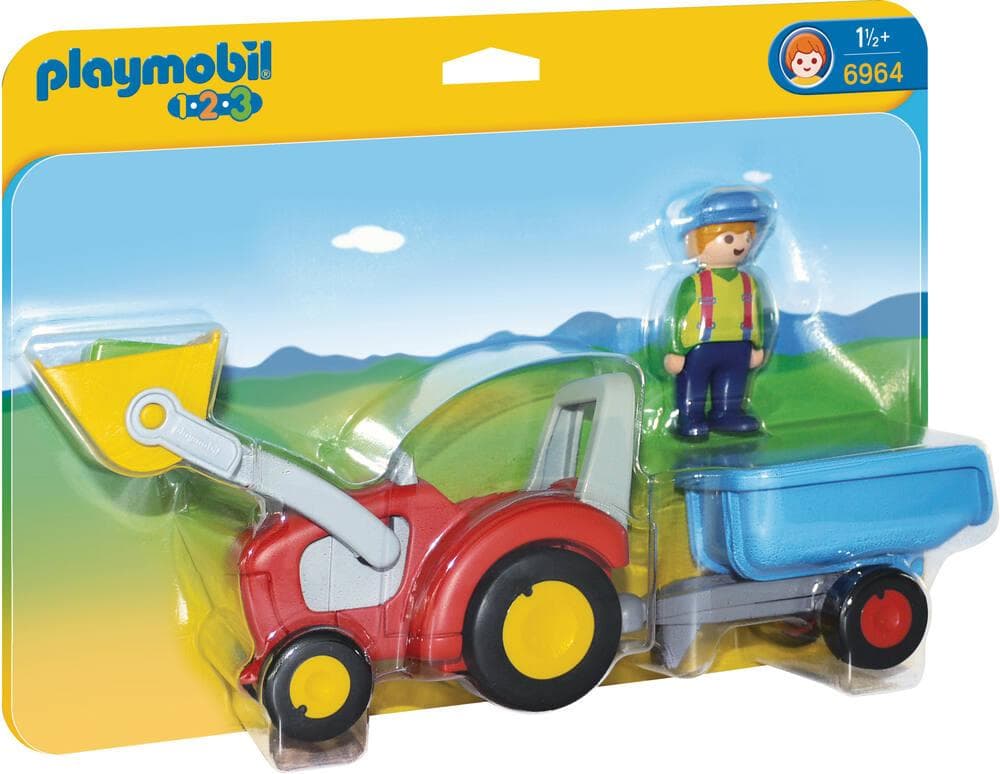 FERMIER AVEC TRACTEUR ET REMORQUE - 6964