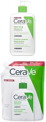 Set of CeraVe - Moisturising Cleansing Cream + Eco-Refill - Face & Body - Cleanses and Moisturizes Without Altering the Skin Barrier - With 3 Essential Ceramides + Hyaluronic Acid - Normal to Dry Skin - Image 1