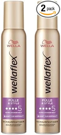 Wellaflex Fülle & Style Styling Mousse for Women, Ultra Strong Hold for Up to 24 Hours, For Full, Voluminous Hair, Gentle on the Scalp, Dermatologically Tested, Silicone-Free, - Image 1