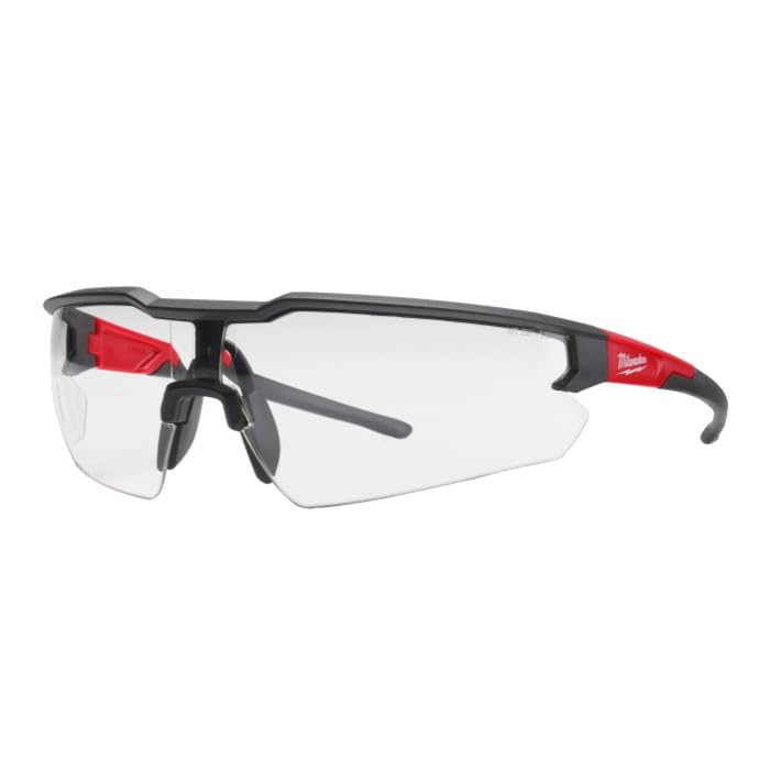 Milwaukee Clear Protective Glasses Scratch Resistant Anti-Fog One Size 4932478763 Red - Image 1