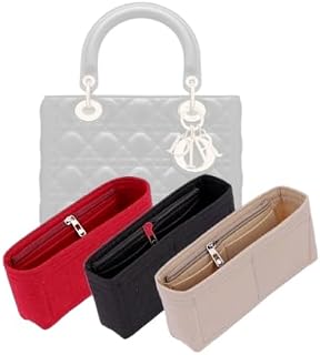 Organiseur de sac pour sac Dior Mini Lady (17 x 15 x 7 cm) | Organiseur de sac fait à la main | Insert de sac personnalisé | Doublure de sac en feutre de 2 mm (beige, style A : exposition) - Image 1