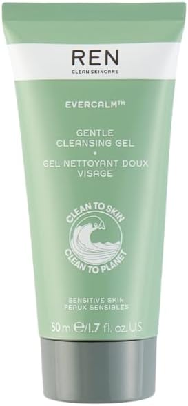 REN Evercalm Gentle Cleansing Gel - Soothes, Moisturizes and Cleanses Sensitive Skin, Strengthens Skin Barrier, 50ml - Image 1