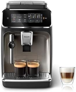 Philips Expresso broyeur Série 3300-5 Boissons, Écran tactile coloré, Mousseur à lait classique, SilentBrew, Broyeur 100% Céramique, Machine à café à grain Noir Chrome (EP3326/90) - Image 1