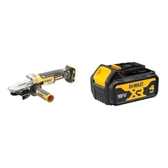 DEWALT - DCG405FN-XJ - Cordless Angle Grinder XR 18V 5Ah Li-Ion - DCB182-XJ - Cordless Angle Grinder with Side Handle and Automatic Braking & XR 18V 4Ah Li-Ion Battery - Image 1