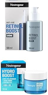 Neutrogena Crème Anti-Âge Retinol Boost pour Combattre les Signes Visibles de l'Âge enrichie en Rétinol + Aqua-Gel Hydro Boost pour Tous Types de Peaux à l'Acide Hyaluronique - Image 1