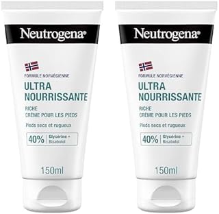Neutrogena – Crème Pieds Nutrition Intense Formule Norvégienne (lot de 2 tubes de 150 ml) – Crème de soin pour pieds très sec et abîmés – Crème hydratante enrichie en glycérine et bisabolol - Image 1