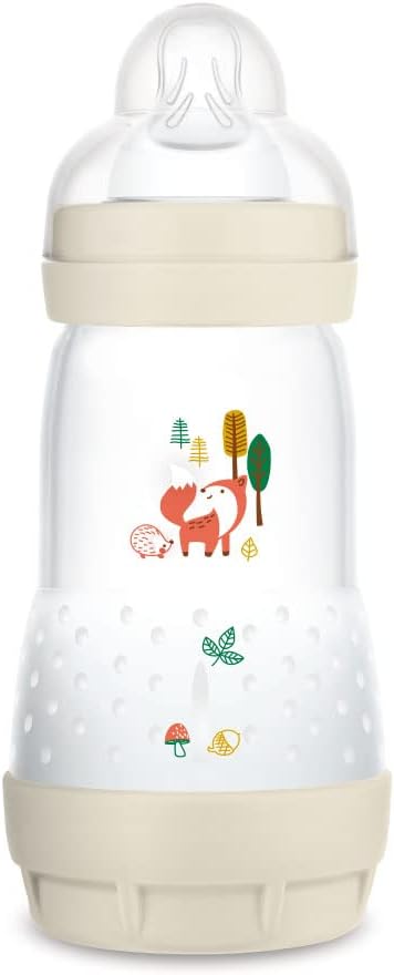 Mam Easy Start Self-Sterilising Anti-Colic Bottle with 2 Flow Teat, 260 ml, Beige - Image 1