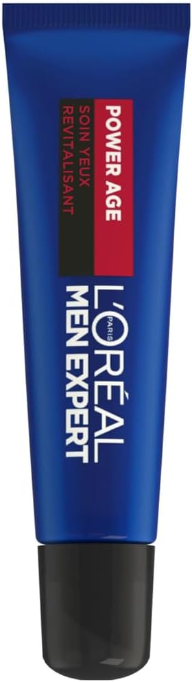 L'Oréal Men Expert - Soin Yeux Revitalisant pour Homme - Anti-Âge & Anti-Cernes - À l'Acide Hyaluronique - Usage Quotidien - Power Age - 15 ml - Image 1