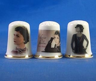 Lot de 3 dés à coudre en porcelaine de collection Coco Chanel - Image 1