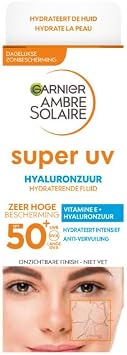 GARNIER Ambre Solaire - Fluide Super UV - Crème Solaire Visage SPF 50+ - Hydratation 24H - Acide Hyaluronique & Vitamine E - Vegan & Cruelty Free - Tous Types de Peaux - Homme/Femme - 40 ml - Image 1
