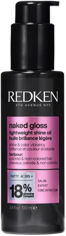REDKEN - Light Shine Oil - Moisturizes, Smooths & Protects from Heat up to 230°C - Saturated Fatty Acids & Omega 9 - All Hair Types - Naked Gloss - 100 ml - Image 1