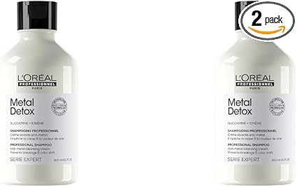 L'OREAL PROFESSIONNEL, Anti-Breakage Shampoo, Damaged & Brittle Hair, Coloured or Natural, Detoxifies & Strengthens Fiber, Long-Lasting Colour, Sulfate Free, Metal Detox, Expert Series, 300 ml - Image 1