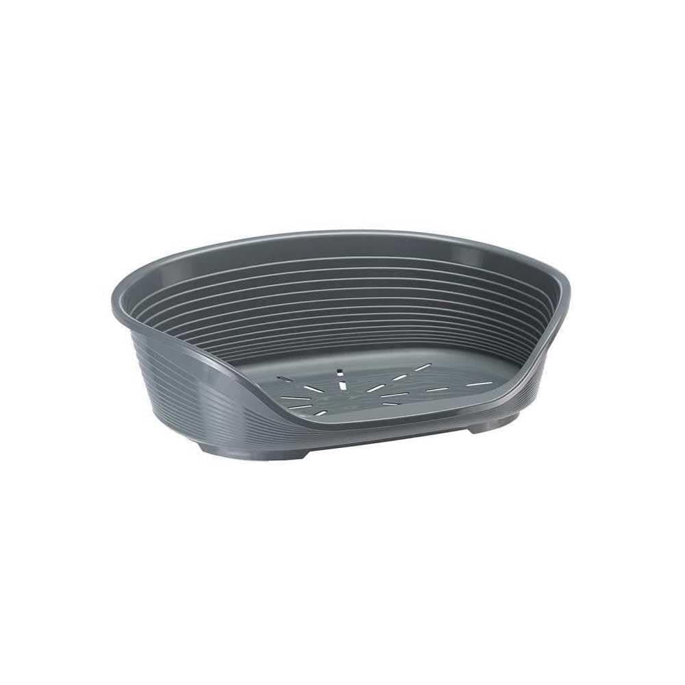 Ferplast Niche pour Chien et Chat Niche pour chien extra petite 100% plastique recyclé Niche pour chien lavable, respirante et antidérapante Siesta Deluxe, 43 x 28 xh 17,5 CM, Gris