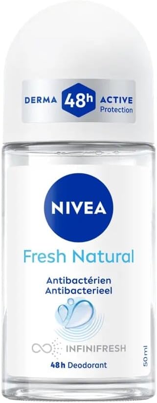 NIVEA Bille Fresh Natural 0% (1 x 50 ml), déodorant femme efficacité 48 hrs, anti transpirant aisselles fraîcheur longue durée, antiperspirant sans aluminium - Image 1