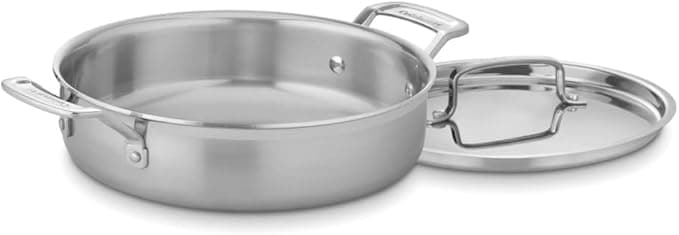Cuisinart Multiclad Pro INOX Casserole Dish with Lid, Stainless Steel, Stainless Steel, 3-Quart