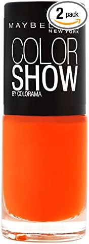 Gemey Maybelline Colorshow Nail Polish 341 Orange Attack – Pack of 2 - Image 1