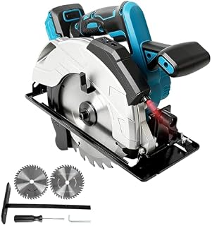 Scie circulaire sans balais compatible avec batterie Makita 18V 5000 tr/min 850W coupe en biseau 0-45°, scie circulaire sans fil avec éclairage LED (sans batterie) - Image 1
