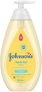 Johnson's Baby Top to toe cleanser (1 x 500ml), gentle wash from head to toe for newborn care, newborn essentials, no more tears, suitable for