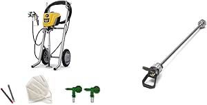 WAGNER Airless Spray Gun 350 M for Wall Paints, Lacquers and Varnishes, 110 Bar, 15 m Hose & Control Pro HEA Nozzle Extension for High Walls, Ceilings and Floors, 30 cm, Grey - Image 1