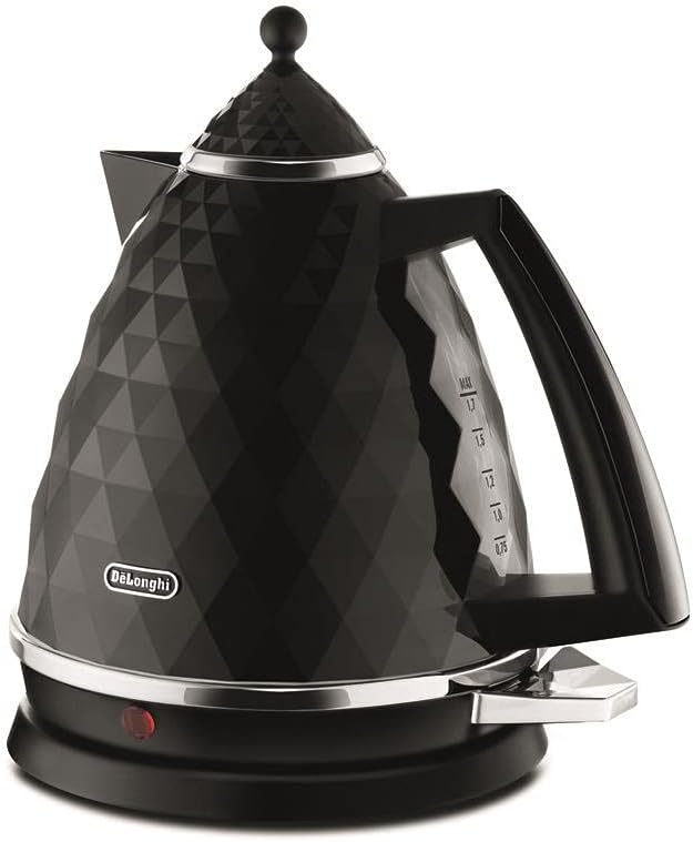 De'Longhi KBJ 2001.BK Electric Kettle, 2000 W, 1.7 Litre, Black, 27 x 21 x 24 cm - Image 1