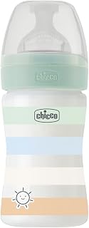 Slow Flow Wellness Bottle, Physio Soft Silicone Teat, Anti-Colic System, Reduces Regurgitation and Irritability, 150ml Plastic Bottle, 0+ Months, Blue - Image 1