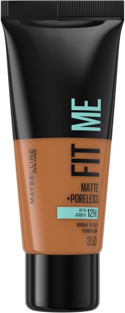 Maybelline New York - Fit Me Fluid Foundation - Matte & Poreless - Normal to oily skin - Shade : 350 Caramel - 30 ml - Image 1