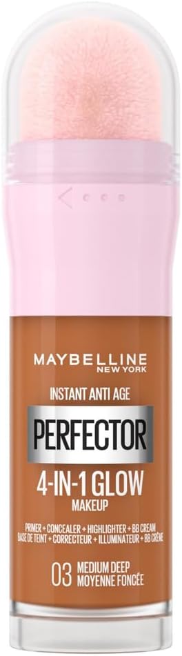 Maybelline New York 4-in-1 Illuminating Complexion Perfector - Base/Concealer/BB Cream/Highlighter - Instant Glow Perfector 4-in-1 Foundation - Shade : Medium Deep (03) - 20ml - Image 1