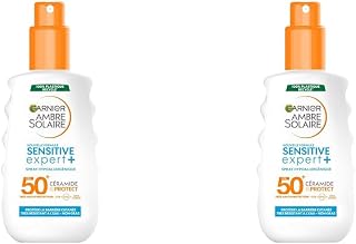 Garnier Ambre Solaire Sensitive Expert+ - Spray Solaire Hypoallergénique Adulte - Très Haute Protection FPS50+ - Non Gras & Non Collant - Waterproof - 150 ml (Lot de 2) - Image 1