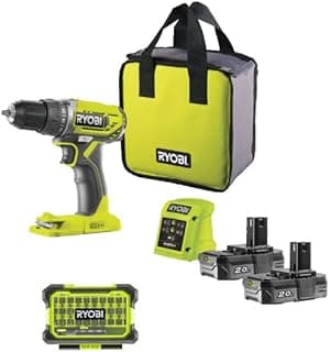 Pack - R18DD2-220S Screwdriver Drill - 18 V One Plus - 2 x 2.0Ah Batteries - 1 Charger - Shockproof Case 31 Screwdriver Accessories RAK31MSD