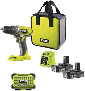 Pack - R18DD2-220S Screwdriver Drill - 18 V One Plus - 2 x 2.0Ah Batteries - 1 Charger - Shockproof Case 31 Screwdriver Accessories RAK31MSD - Image 1