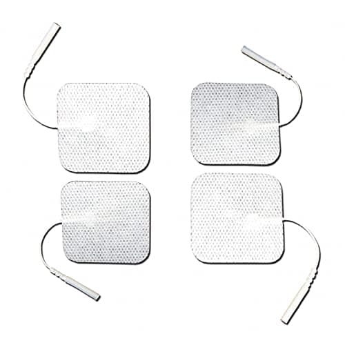 TENS 16 Pack Durable Grip Electrodes 5 x 5 cm Compatible with Electrostimulation Devices 2mm Banana Connection
