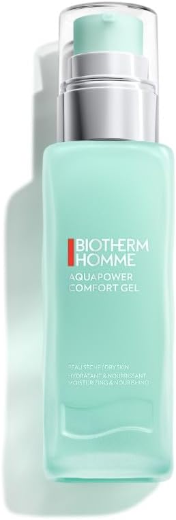Biotherm Men's Aquapower Comfort Gel for Dry Skin, Moisturizing Face Gel for Men, Non-Sticky Texture Fast Absorbing, To Combat Dryness and External Aggressions 75 ml - Image 1