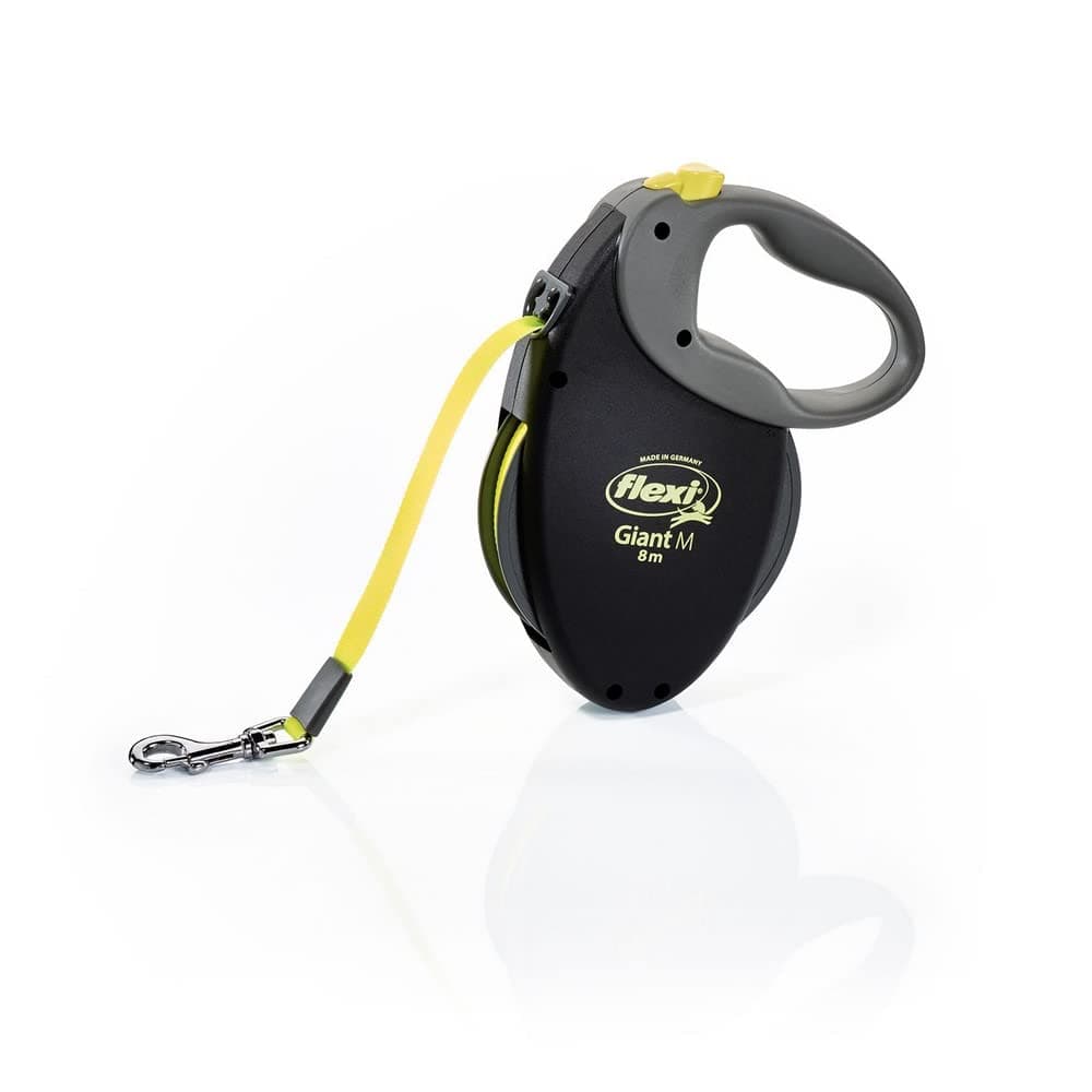 FLEXI Giant M Retractable Lead, Medium, Strap, 8 m, Black/Neon