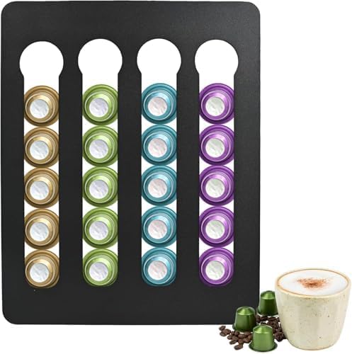 Nespresso Coffee Capsule Holder Compatible with Nespresso - 20 Coffee Capsule Holder 25 x 20 cm for Kitchen Walls and Cabinets (Self-Adhesive) - Image 1