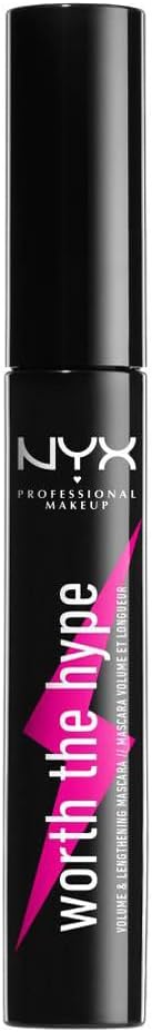NYX Professional Makeup, Mascara Worth The Hype, Volume et Longueur, Brosse Conique, Formule Enrichie en Huile de Jojoba, Teinte : Black - Image 1
