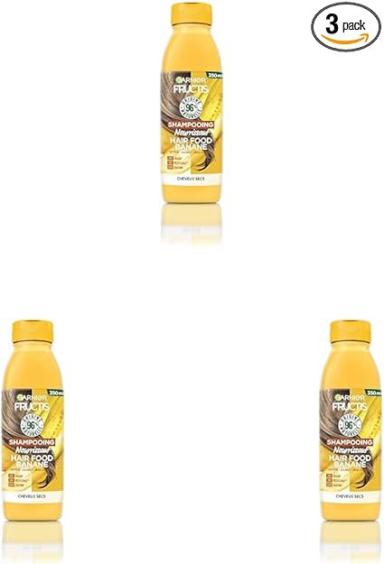 Garnier Fructis Hair Food Banana Shampoo for Dry Hair 350 ml (Pack of 3) - Image 1