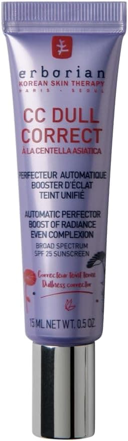 Erborian - CC Dull Correct - Soin Perfecteur Automatique de Teint - à Base de Centella Asiatica - Booster d’Eclat Illuminateur, Peau Unifiée - Crème Visage - Produit Coréen
