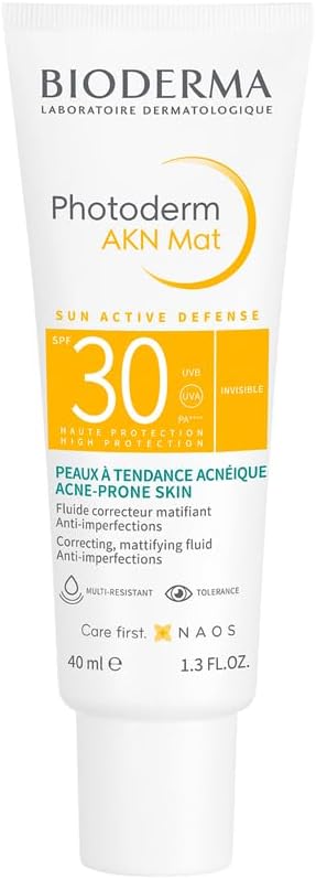 PHOTODERM AKN Mat SPF 30 40ml | Prévient l'apparition des imperfections – Protège des UVA-UVB | Peaux mixtes à grasses – Peaux à tendance acnéique présentant des imperfections légères à modérées - Image 1