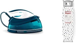 Philips Domestic Appliances PerfectCare Compact Plus Steam Generator - 2400W, 400g, Pressure 6.5 bar & Rayen, Ironing Board, Basic Range, Metal Mesh Board, Adjustable Height - Image 1