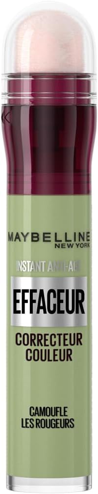 Maybelline New York- Instant Effaceur - Correcteur de Couleur - Corrige les Rougeurs, Cernes, Taches et Imperfections - Tenue Longue Durée 12H - Teinte : Vert - 6,8 ml - Image 1