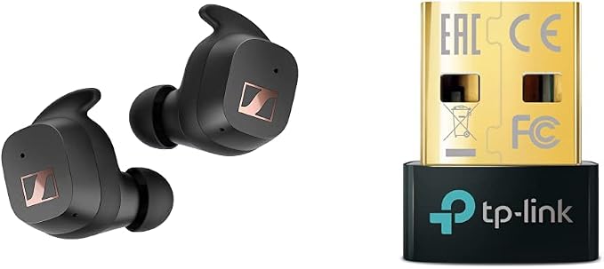 Sennheiser Sport True Wireless Bluetooth In-Ear Earphones for Active Lifestyle, Music and Calling & TP-Link Adapter UB500 - Image 1