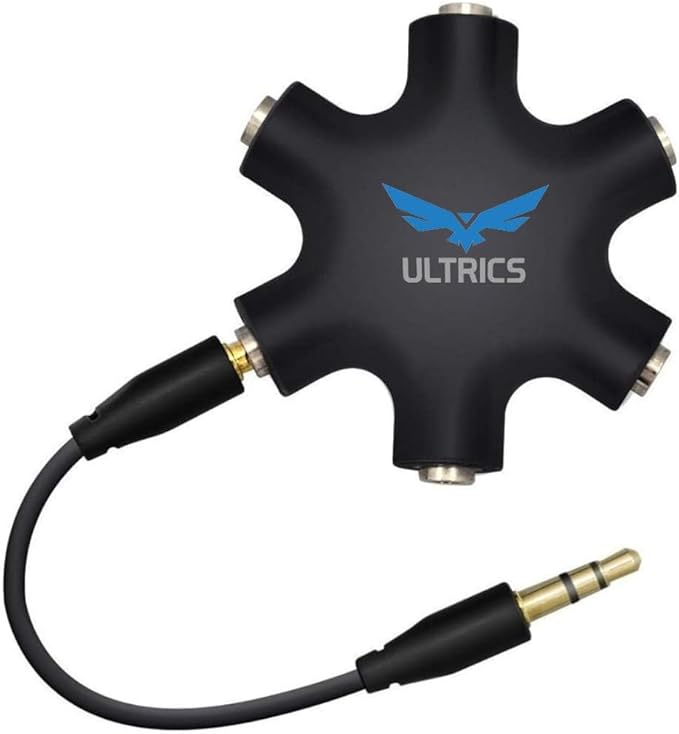 ULTRICS Audio Splitter 5 Headphones, 3.5mm Male to Female Multi Earphones Stereo Splitter Adapter Aux Splitter Compatible with iPhone Samsung Nokia PC Laptop Speaker Smartphones PS4 Xbox - Image 1