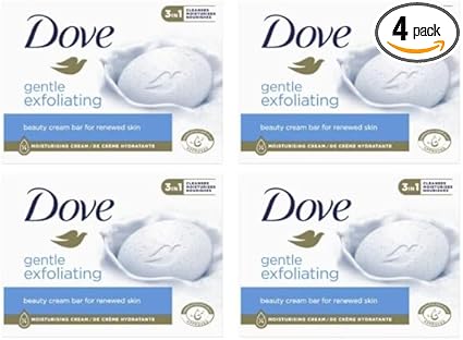 Dove Gentle Peeling Soap Bar (4 x 90g) - Image 1