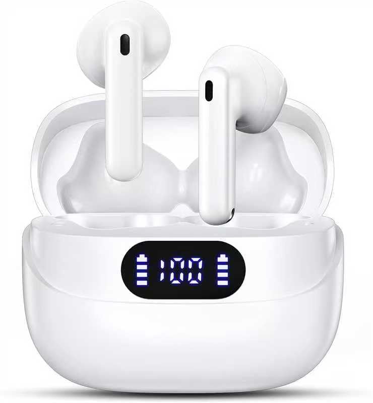 Bluetooth 5.3 Earphones, Wireless Earphone with 4 ENC Mic Bluetooth Hi-Fi Stereo Headphones, 50 Hours Playtime, IP7 Waterproof, LED Display, Touch Control for iOS Samsung Xiaomi Oppo Android - Image 1