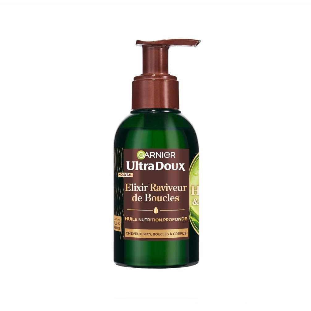 Garnier Ultra Doux - Curl Reviving Elixir - With Avocado Oil and Shea Butter - Multi-Use Oil to Revive Curls of Dry, Curly to Kinky Hair - 120 ml - Men and Women