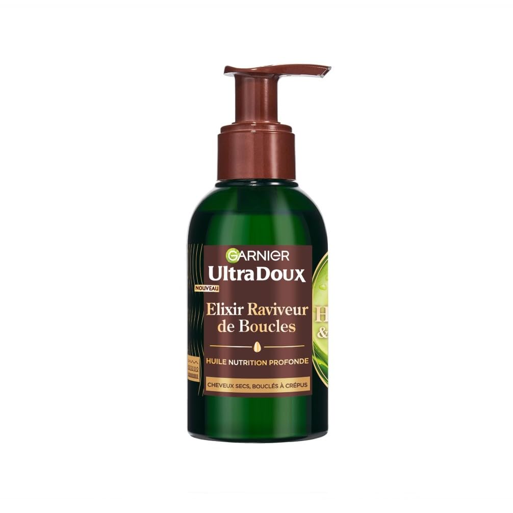 Garnier Ultra Doux - Curl Reviving Elixir - With Avocado Oil and Shea Butter - Multi-Use Oil to Revive Curls of Dry, Curly to Kinky Hair - 120 ml - Men and Women - Image 1