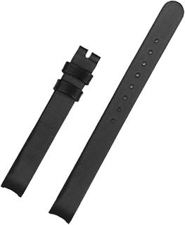 Bracelet de montre en cuir de vachette noir, blanc et bleu, 11 mm, compatible avec les bracelets Dior for femme, avec joint concave, souple et confortable - Image 1