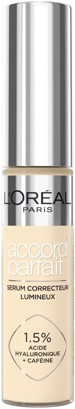 L'Oréal Paris Luminous Correcting Serum - Corrects Dark Circles & Moisturizes - Formula with Hyaluronic Acid & Caffeine - Perfect Match - Shade: 0.5D - 12 ml - Image 1